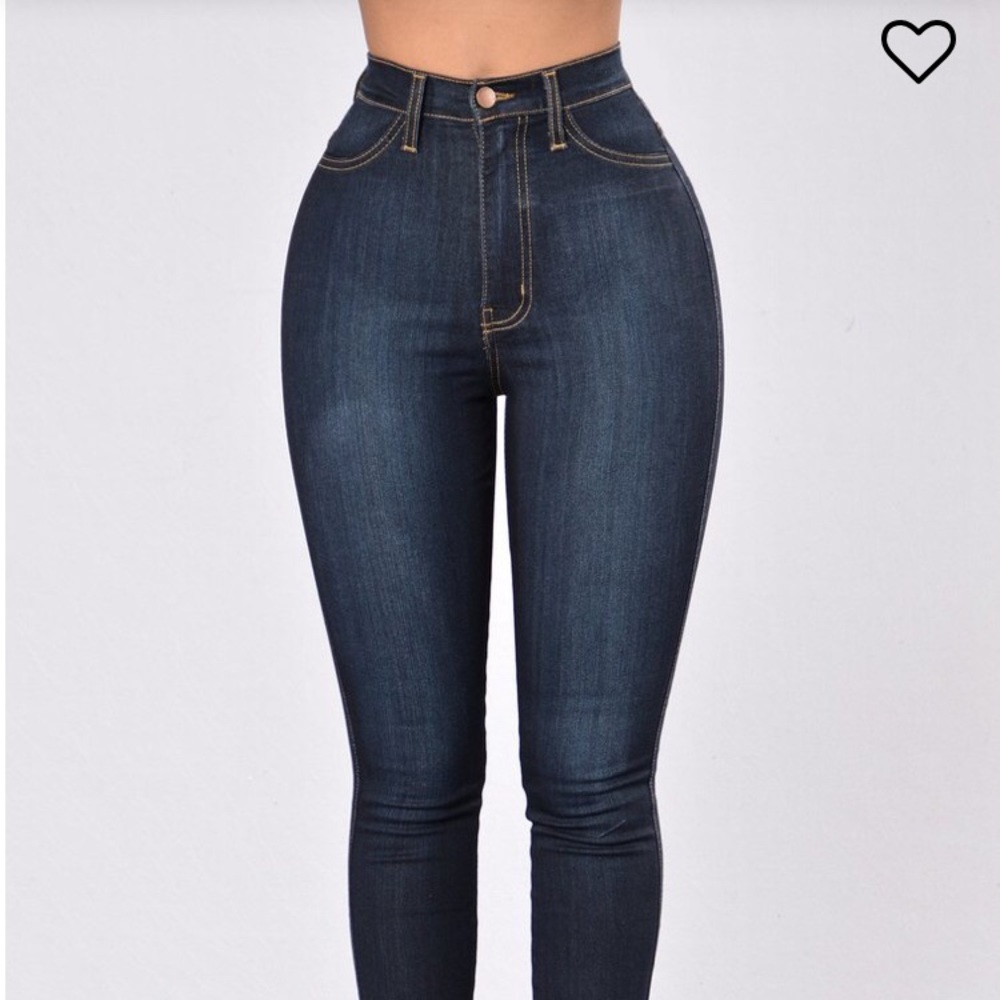 Fashion Nova Dark Wash High Waisted Jeans